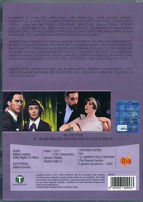Stage Fright (1950) - Il Labirinto Delle Passioni (1929) (DVD) di Alfred Hitchcock - DVD - 2