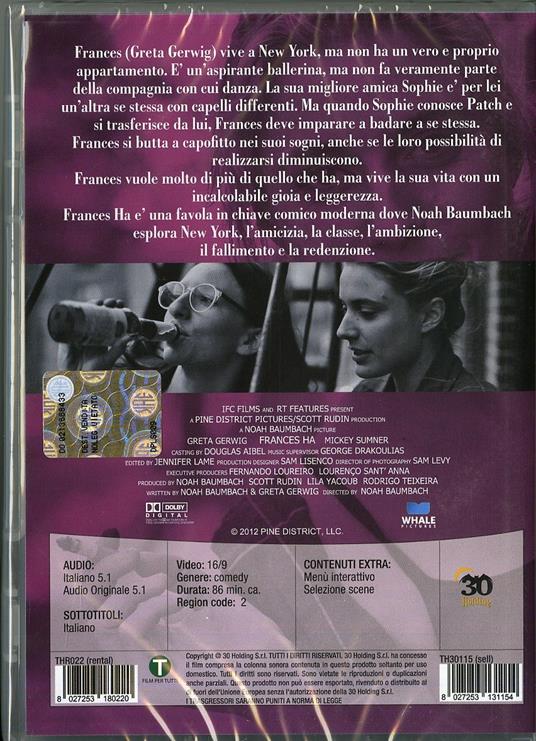 Frances Ha di Noah Baumbach - DVD - 2