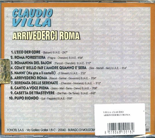 Arrivederci Roma - CD Audio di Claudio Villa - 2