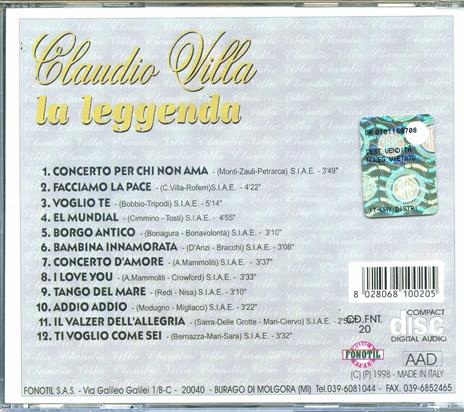 La leggenda - CD Audio di Claudio Villa - 2