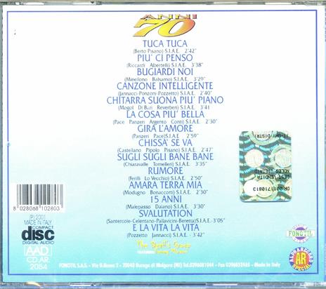 Anni 70 successi italiani 2 - CD Audio - 2
