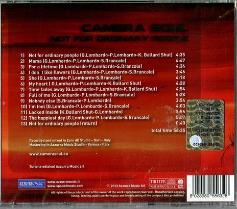 Not for Ordinary People - CD Audio di Camera Soul - 2