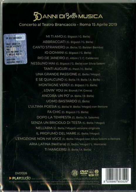 50 Anni di Bella musica (DVD) - DVD di Marcella Bella - 2