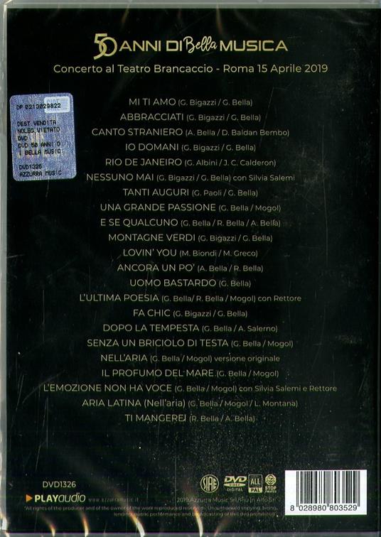 50 Anni di Bella musica (DVD) - DVD di Marcella Bella - 2