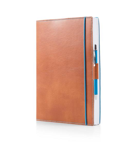 Agenda InTempo Blue Band 2024, 12 mesi giornaliera similpelle Beige con Elastico - 15 x 21 cm