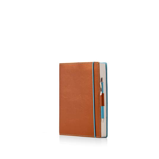 Agenda InTempo Blue Band 2024, 12 mesi giornaliera similpelle Beige con Elastico - 12 x 17 cm