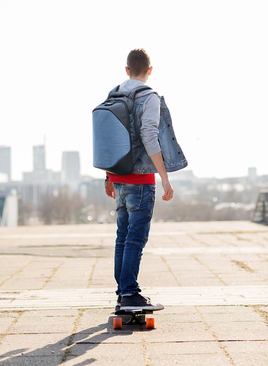 Zaino Intempo Tekniko con chiusura a combinazione, cavo antifurto e porta USB Blue Navy - 14