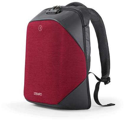 Zaino Intempo Tekniko con chiusura a combinazione, cavo antifurto e porta  USB Rosso Carminio - InTempo - Cartoleria e scuola | IBS