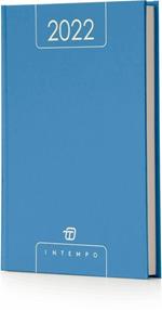 Agenda InTempo Alfa 2022, 12 mesi giornaliera in Papercoat Azzurro - 15x21 cm