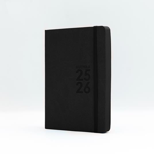 Agenda 16 Mesi, giornaliera, Monobloc 2025-2026, Intempo, Nero - 12 x 17 cm
