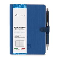 Diario 16 Mesi Write Giornaliera 12X17 Con Laccio Blu