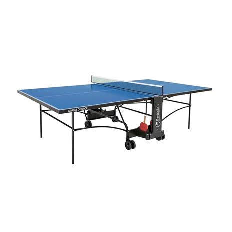 Tavolo Da Pin Pong Con Piano Blu E Ruote Per Esterno Garlando Advance Outdoor