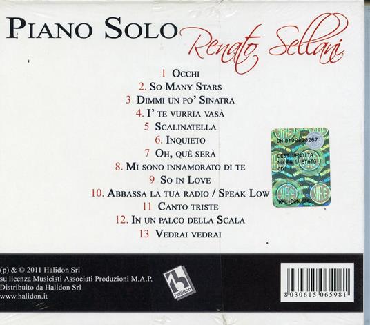 Piano Solo - CD Audio di Renato Sellani - 2
