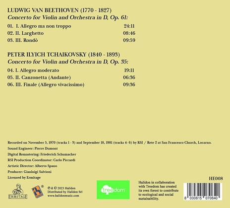 Violino - CD Audio di Ludwig van Beethoven,Pyotr Ilyich Tchaikovsky,Uto Ughi - 2