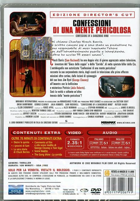 Confessioni di una mente pericolosa di George Clooney - DVD - 2