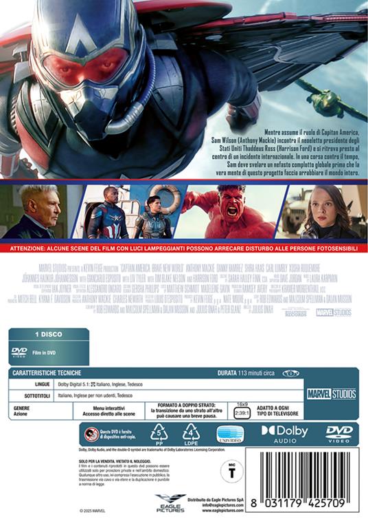 Captain America. Brave New World (DVD) di Julius Onah - DVD - 2