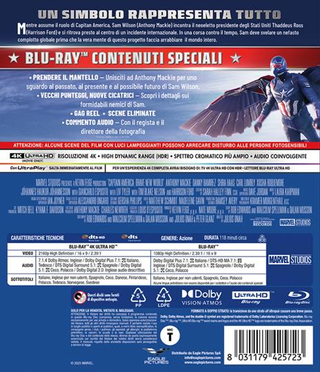 Captain America. Brave New World (Blu-ray + Blu-ray Ultra HD 4K) di Julius Onah - Blu-ray + Blu-ray Ultra HD 4K - 2