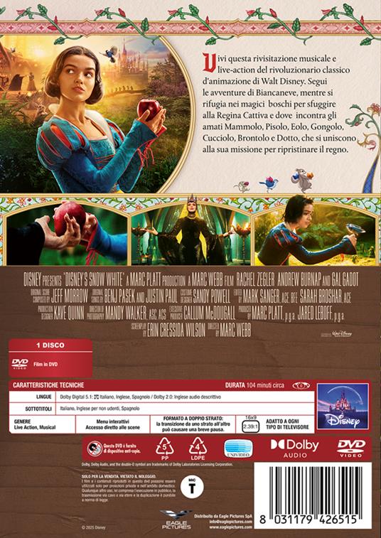 Biancaneve. Live Action (DVD) di Marc Webb -  DVD  - 2