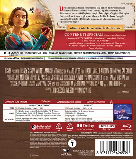 Biancaneve. Live Action (Blu-ray + Blu-ray Ultra HD 4K) di Marc Webb -  Blu-ray + Blu-ray Ultra HD 4K  - 2