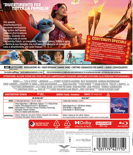 Lilo & Stitch - Live Action (4K Ultra HD + Blu-ray Disc) di Dean Fleischer-Camp - Blu-ray + Blu-ray Ultra HD 4K - 2