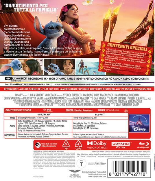 Lilo & Stitch - Live Action (4K Ultra HD + Blu-ray Disc) di Dean Fleischer-Camp - Blu-ray + Blu-ray Ultra HD 4K - 2