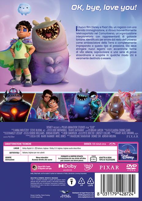 Elio (DVD) di Adrian Molina,Madeline Sharafian,Domee Shi - DVD - 3