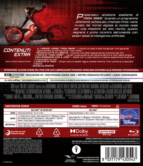 Tron: Ares (Blu-ray + Blu-ray Ultra HD 4K) di Joachim Rønning - Blu-ray + Blu-ray Ultra HD 4K - 3