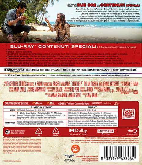 Send Help (Blu-ray + Blu-ray Ultra HD 4K) di Sam Raimi - Blu-ray + Blu-ray Ultra HD 4K - 3