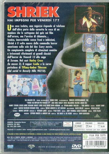 Shriek - Hai impegni per venerdì 17? di John Blanchard - DVD - 2