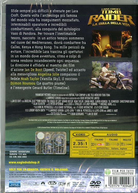 Tomb Raider: la culla della vita di Jan De Bont - DVD - 2