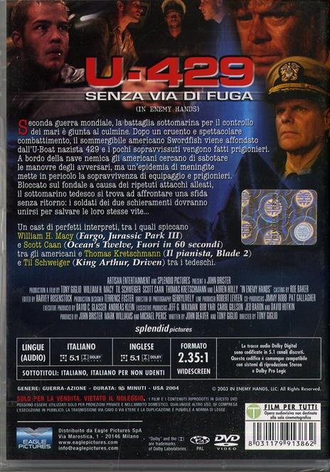 U-429 Senza via di fuga di Tony Giglio - DVD - 2