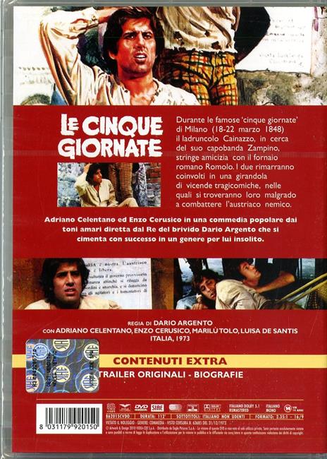 Le cinque giornate di Dario Argento - DVD - 2
