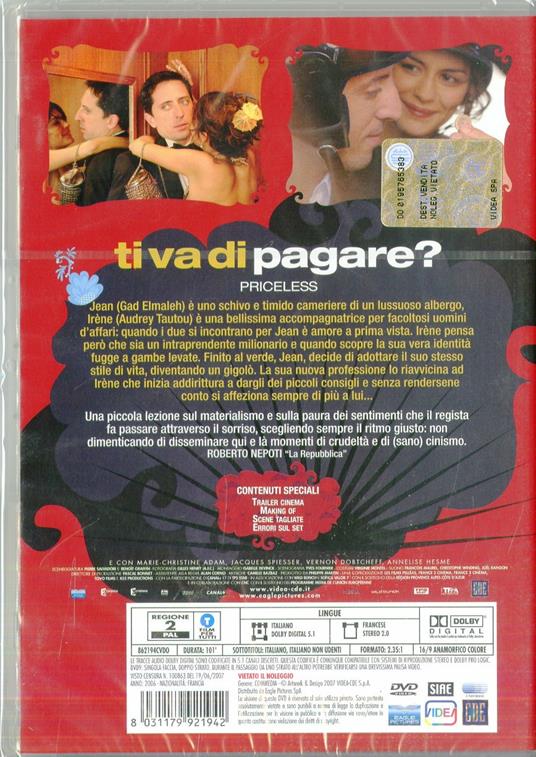 Ti va di pagare? Priceless di Pierre Salvadori - DVD - 2