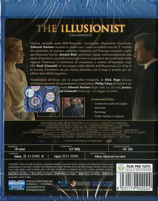 The Illusionist. L'illusionista (Blu-ray) di Neil Burger - Blu-ray - 2