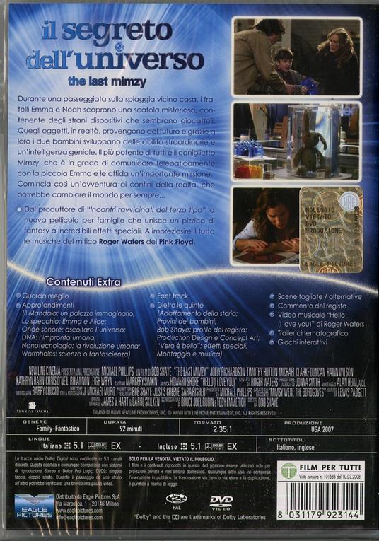 Il segreto dell'universo. The Last Mimzy di Robert Shaye - DVD - 2