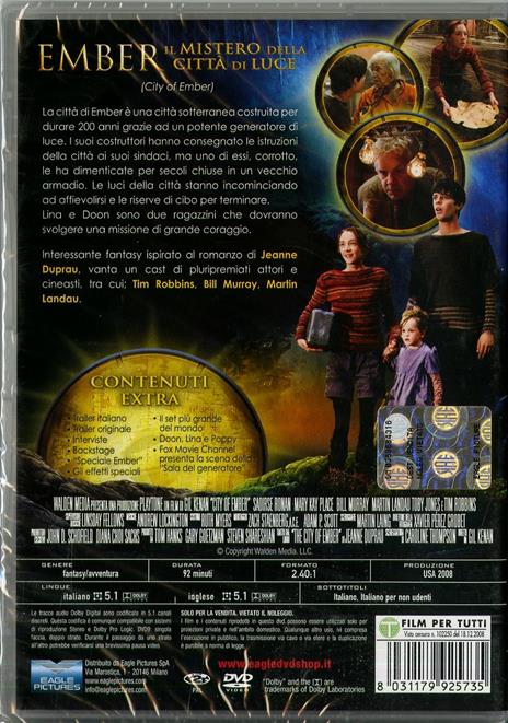 Ember. Il mistero della città di luce di Gil Kenan - DVD - 2