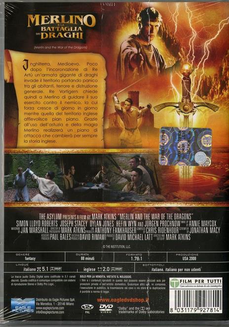 Merlino e la battaglia dei draghi di Mark Atkins - DVD - 2
