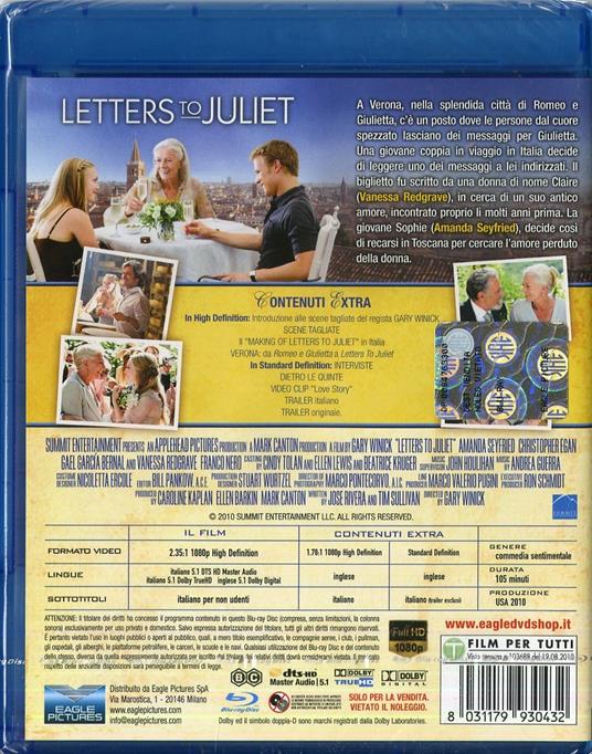 Letters to Juliet di Gary Winick - Blu-ray - 2
