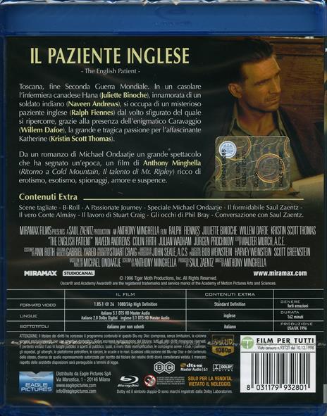 Il paziente inglese di Anthony Minghella - Blu-ray - 2