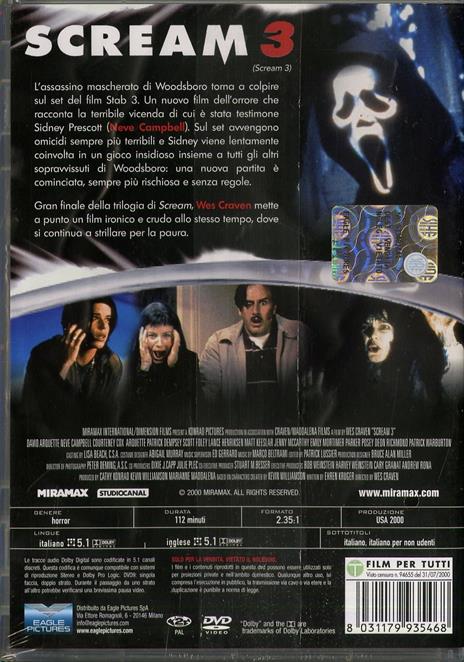 Scream 3 di Wes Craven - DVD - 2