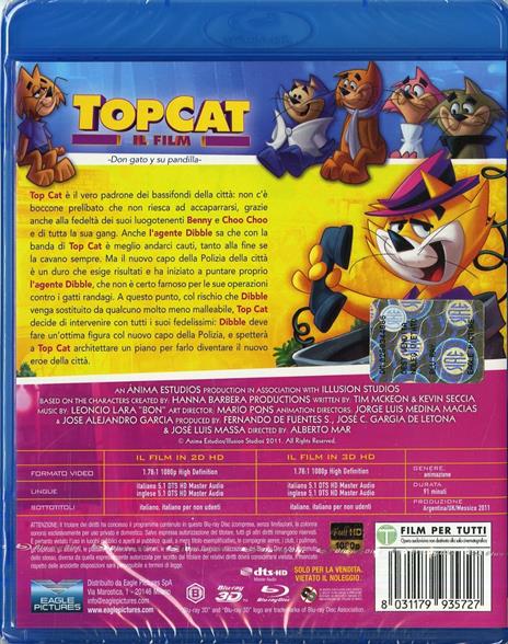 Top Cat. Il film 3D<span>.</span> versione 3D di Alberto Mar - Blu-ray - 2