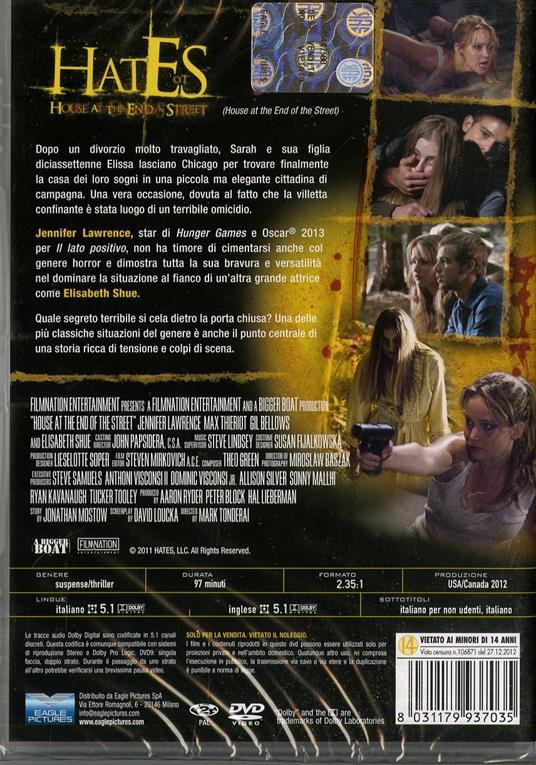 Hates. House at the End of the Street di Mark Tonderai - DVD - 2
