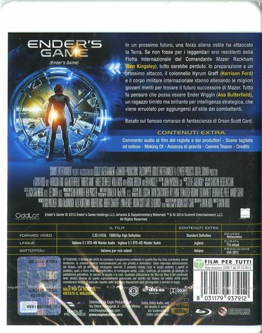 Ender's Game<span>.</span> Special Edition di Gavin Hood - Blu-ray - 2