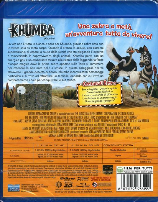 Khumba. Cercasi strisce disperatamente 2D e 3D (Blu-ray + Blu-ray 3D) di Anthony Silverston - 2