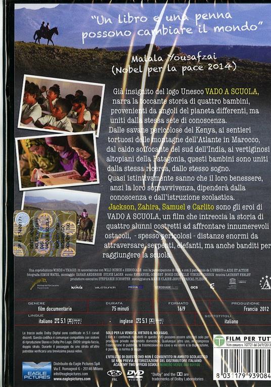 Vado a scuola di Pascal Plisson - DVD - 2