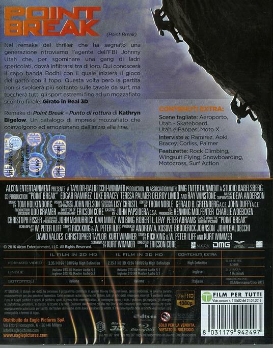 Point Break (Blu-ray + Blu-ray 3D) di Ericson Core - 2