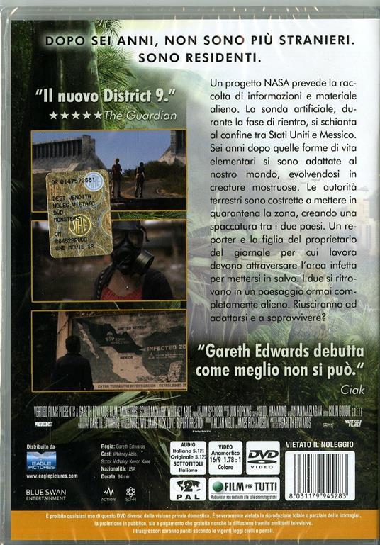 Monsters (DVD) di Gareth Edwards - DVD - 2