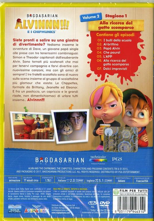 Alvinnn!!! e i Chipmunks. Stagione 1. Vol. 2. Alla ricerca del gatto scomparso (DVD) di Janice Karman - DVD - 2
