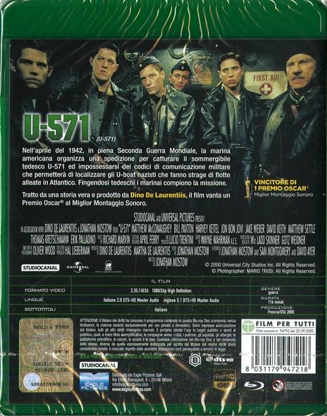 U-571 (Blu-ray) di Jonathan Mostow - Blu-ray - 2