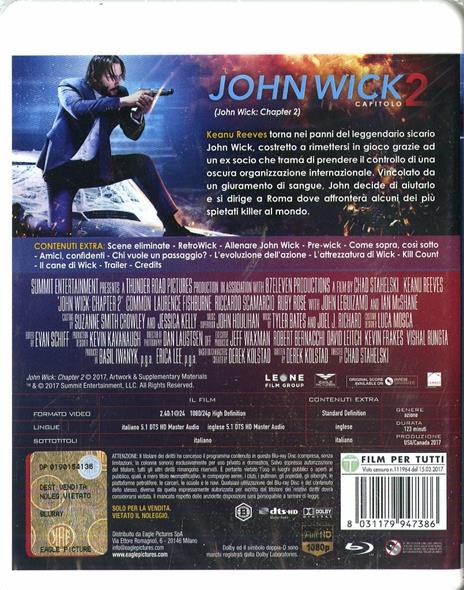John Wick. Capitolo 2 (Blu-ray) di David Leitch,Chad Stahelski - Blu-ray - 2